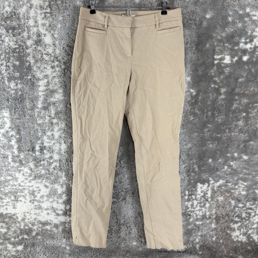 Talbots Size 8 Slim Leg Ankle Chino Work Wear Trousers Tan Full Length Womens